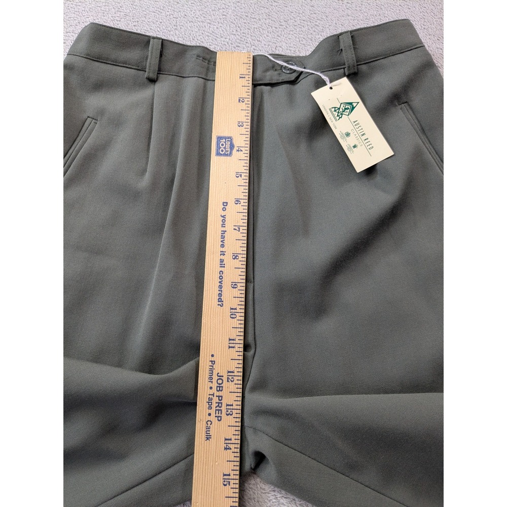 Austin Reed Classics Green 100% Worsted Wool Pleated High Rise Trousers Size 10 - Picture 7 of 14